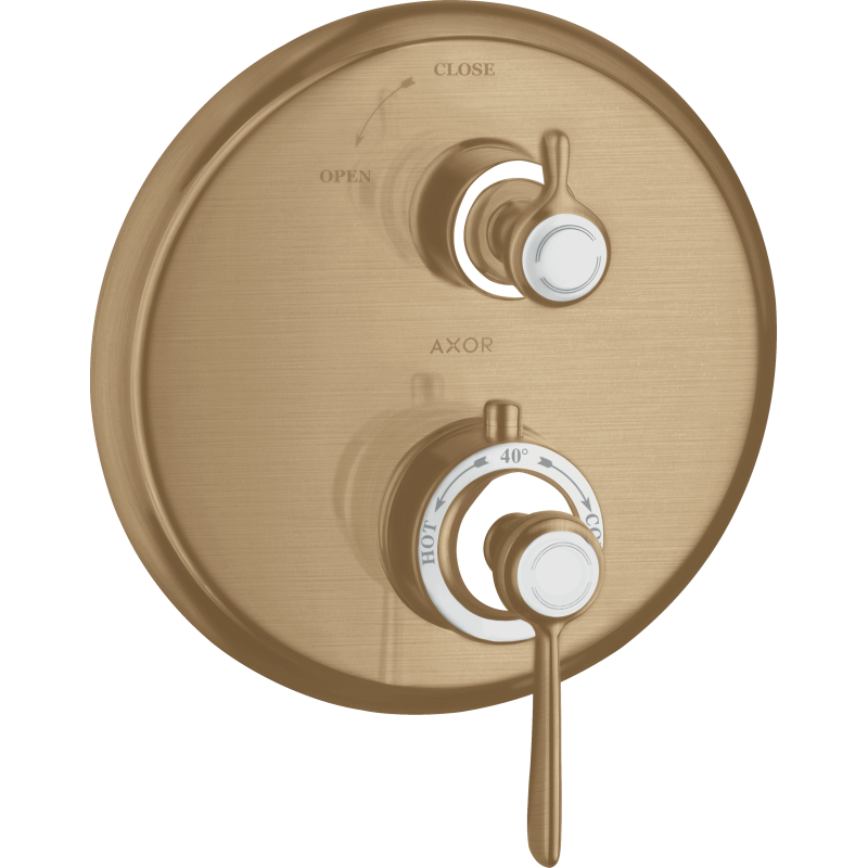 Bateria termo. z uchwytem jednoramiennym i zaworem odcinającym do 1 odbiornika, podtynkowa Brąz brushed Montreux AXOR 16801140
