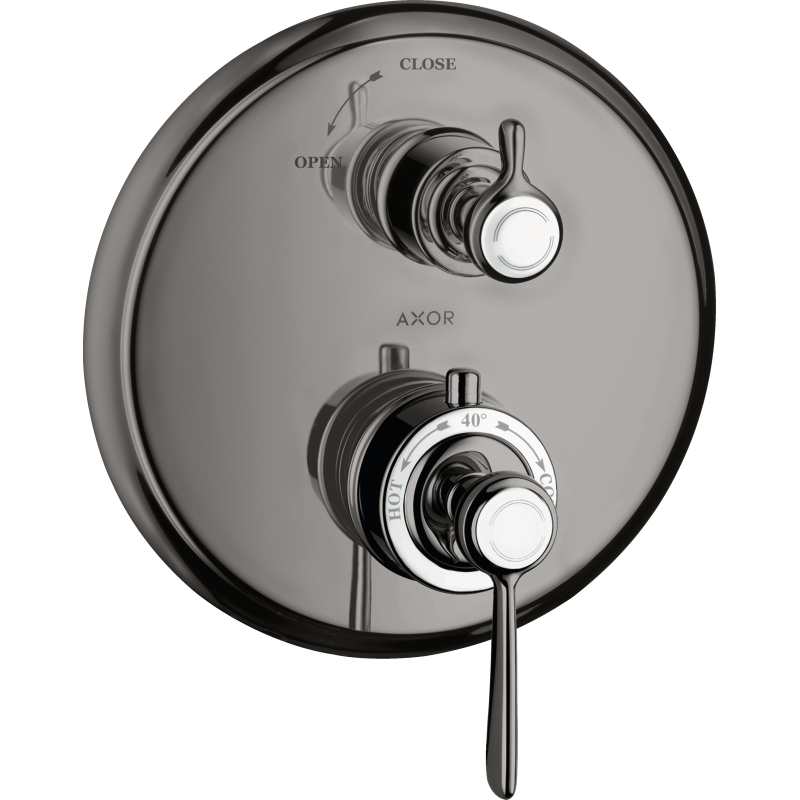 Bateria termo. z uchwytem i zaworem odcinającym do 1 odb., podtynk. Czarny Chrom poler Montreux AXOR 16801330