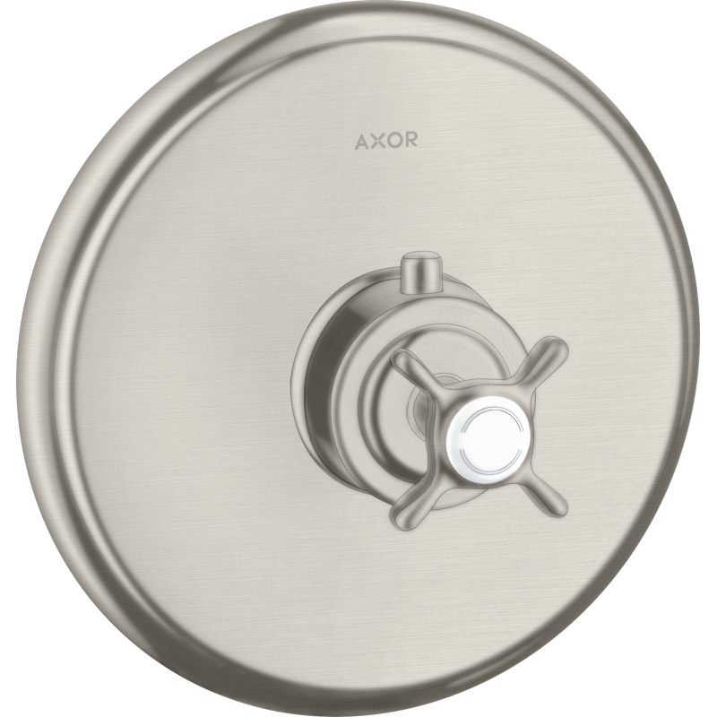 Bateria termostatyczna z uchwytem krzyżowym, podtynkowa Stal Szlachetna Optyczna Montreux AXOR 16810800