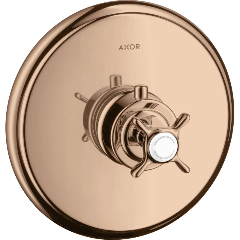 Bateria termostatyczna HighFlow z uchwytem krzyżowym, podtynkowa Czerwony Złoty Polerowany Montreux AXOR 16815300