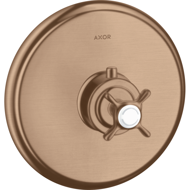 Bateria termostatyczna HighFlow z uchwytem krzyżowym, podtynkowa Czerwony Złoty Szczotkowany Montreux AXOR 16815310