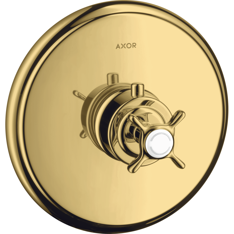 Bateria termostatyczna HighFlow z uchwytem krzyżowym, podtynkowa Złoty Optyczny Polerowany Montreux AXOR 16815990