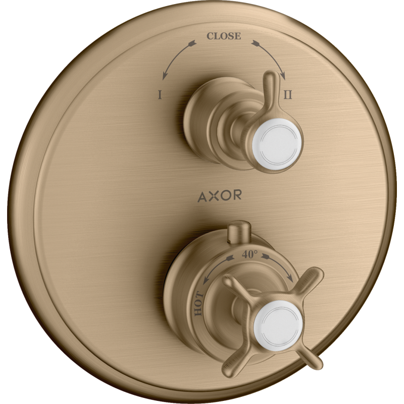 Bateria termo. z uchwytem krzyżowym, do 2 odbiorników, podtynkowa Brąz brushed Montreux AXOR 16820140