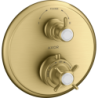 Bateria termo. z uchwytem krzyżowym, do 2 odbiorników, podtynkowa Złoty brushed Montreux AXOR 16820250