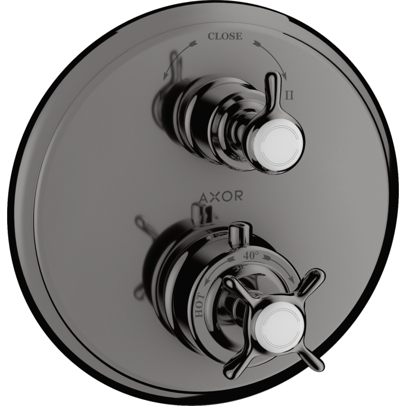 Bateria termo. z uchwytem krzyżowym, do 2 odbiorników, podtynkowa Czarny Chrom poler Montreux AXOR 16820330