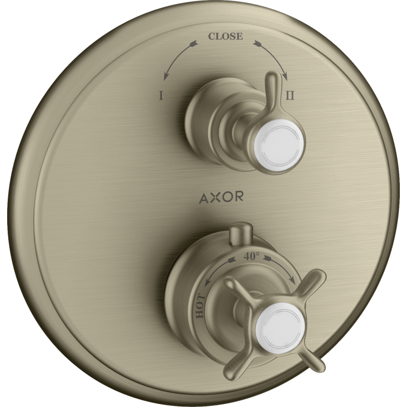 Bateria termo. z uchwytem krzyżowym, do 2 odbiorników, podtynkowa Nikiel brushed Montreux AXOR 16820820