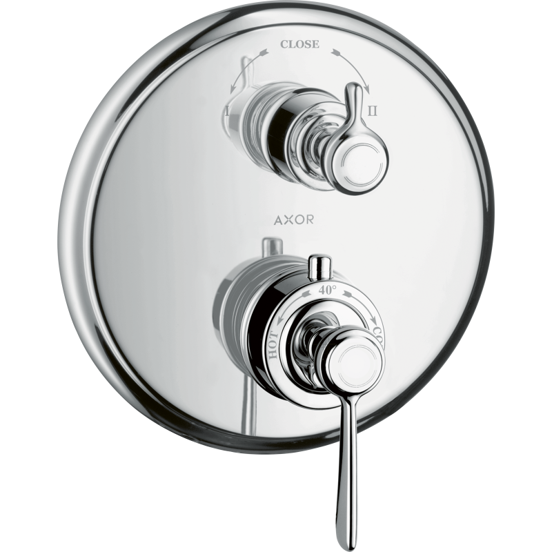 Bateria termo. z uchwytem jednoramiennym i zawór odcin./przeł. 2 odb., podtynk. Chrom Montreux AXOR 16821000