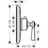 Bateria termostatyczna HighFlow z uchwytem jednoramiennym, podtynkowa Czarny Chrom Polerowany Montreux AXOR 16824330