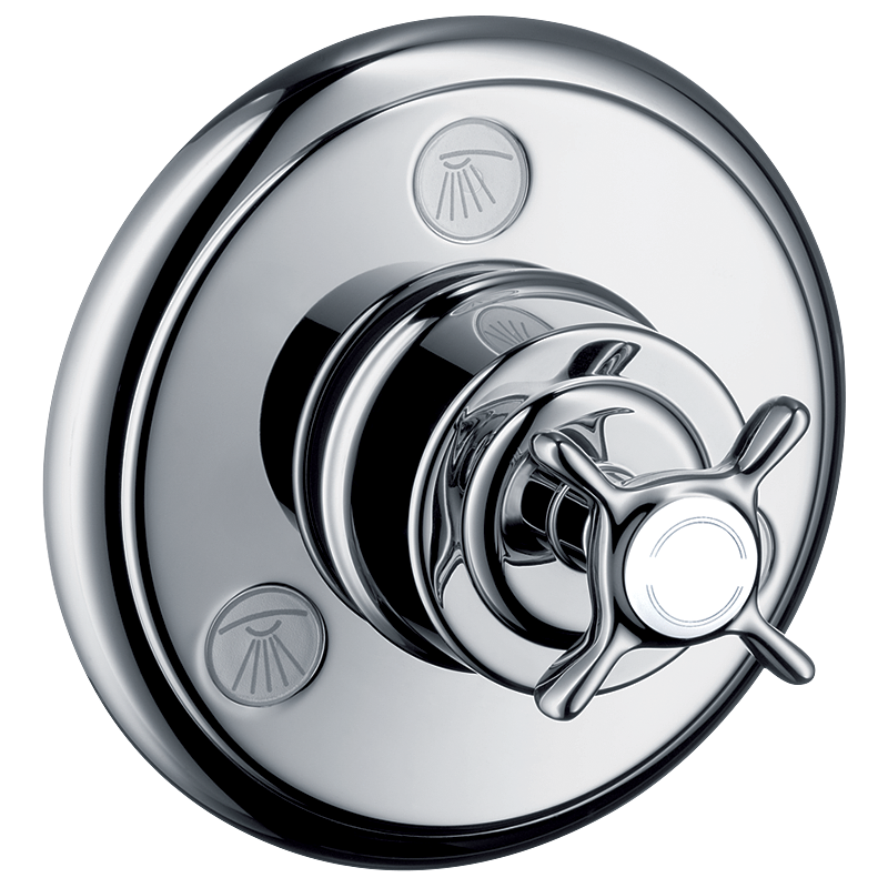 Zawór odcinająco-przełączający Trio/Quattro z uchwytem krzyżowym, podtynkowy Chrom Montreux AXOR 16830000