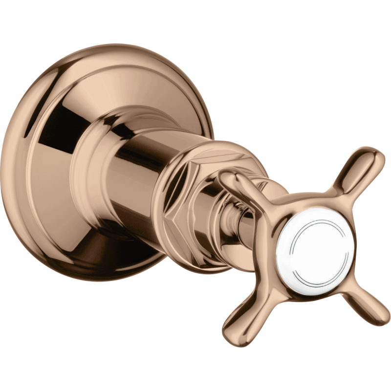 Zawór odcinający z uchwytem krzyżowym, podtynkowy Czerwony Złoty Polerowany Montreux AXOR 16871300