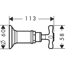 Zawór odcinający z uchwytem krzyżowym, podtynkowy Czerwony Złoty Polerowany Montreux AXOR 16871300