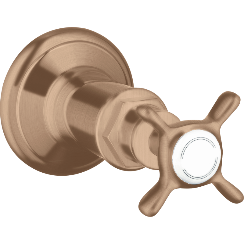 Zawór odcinający z uchwytem krzyżowym, podtynkowy Czerwony Złoty Szczotkowany Montreux AXOR 16871310