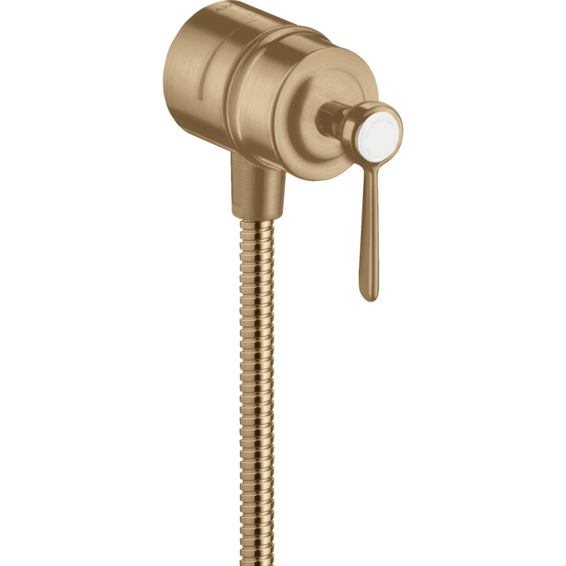 Przyłącze węża z zaworem odcinającym i uchwytem jednoramiennym Brąz Szczotkowany Montreux AXOR 16883140