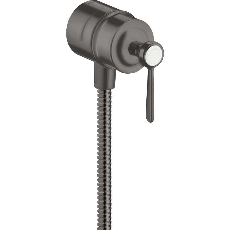 Przyłącze węża z zaworem odcinającym i uchwytem jednoramiennym Czarny Chrom Szczotkowany Montreux AXOR 16883340