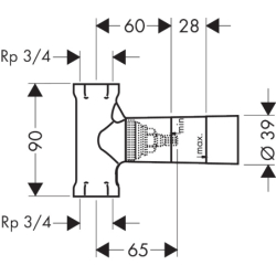 Zestaw podstawowy do zaworu odcinającego 130 l/min, grzybkowy, podtynkowy AXOR 16970180