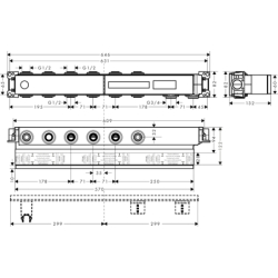Zestaw podstawowy do modułu termostatycznego do 4 odbiorników, podtynkowy AXOR 18312180