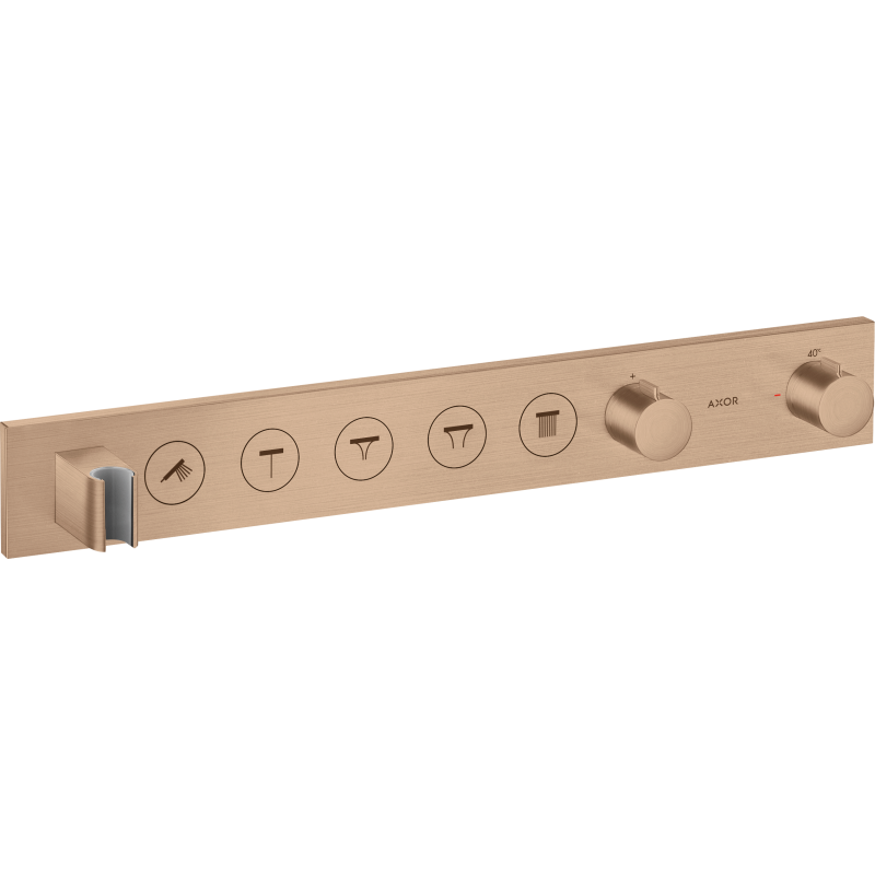 Moduł termostatyczny Select 670/90 do 5 odbiorników, podtynkowy Czerwony Złoty Szczotkowany ShowerSolutions AXOR 18358310