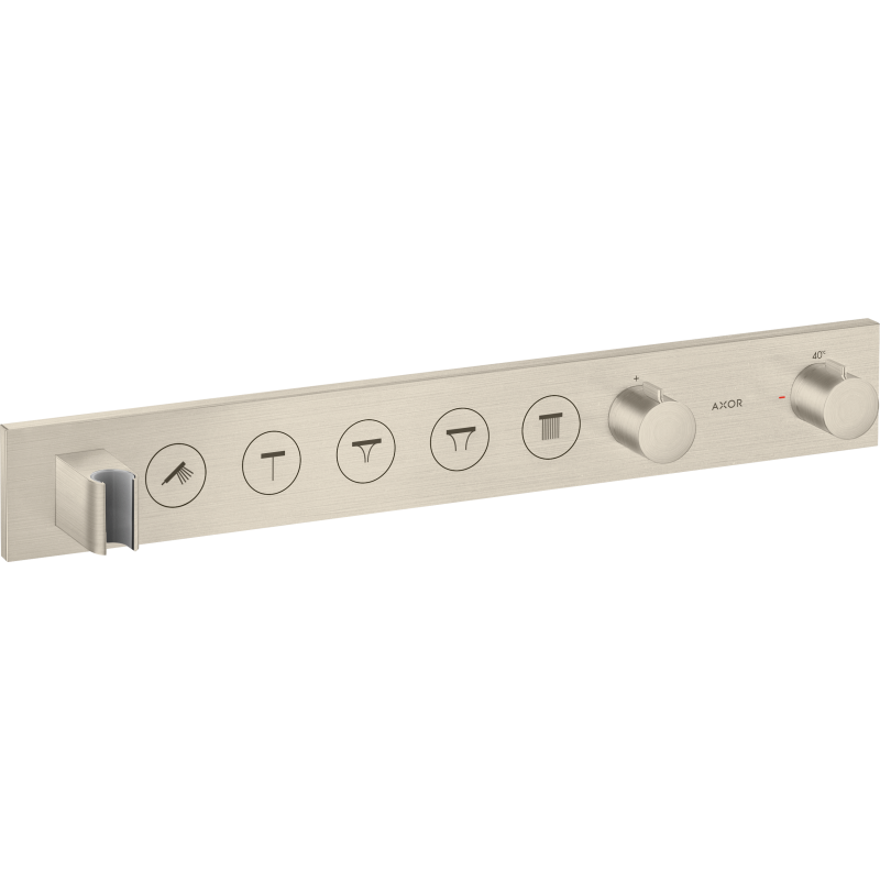 Moduł termostatyczny Select 670/90 do 5 odbiorników, podtynkowy Nikiel Szczotkowany ShowerSolutions AXOR 18358820