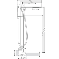 Jednouchwytowa bateria wannowa, wolnostojąca Złoty Optyczny Polerowany Massaud AXOR 18450990