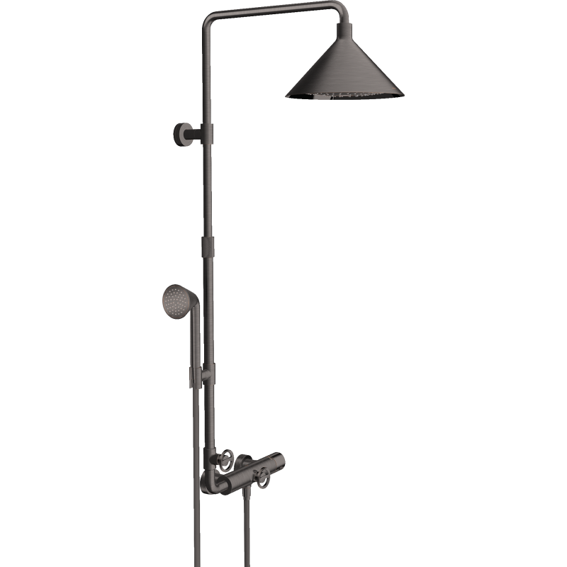 Komplet prysznicowy 240 2jet z termostatem Czarny Chrom Szczotkowany Showers/Front AXOR 26020340