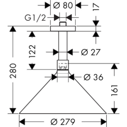 Głowica prysznicowa 240 2jet z przyłączem sufitowym Złoty Optyczny Polerowany Showers/Front AXOR 26022990