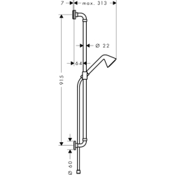 Zestaw prysznicowy 0,90 m z główką prysznicową 85 1jet EcoSmart Nikiel Szczotkowany Showers/Front AXOR 26023820