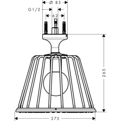 LampShower 275 1jet z przyłączem sufitowym Chrom LampShower/Nendo AXOR 26032000