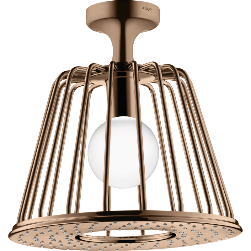 LampShower 275 1jet z przyłączem sufitowym Czerwony Złoty Polerowany LampShower/Nendo AXOR 26032300