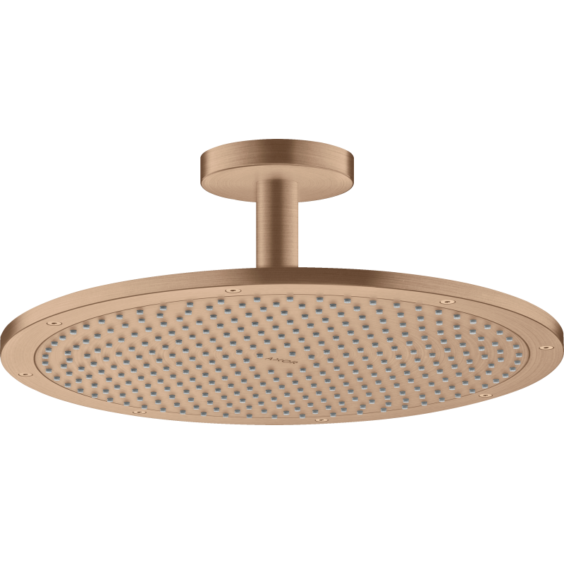 Głowica prysznicowa 350 1jet z przyłączem sufitowym Czerwony Złoty Szczotkowany ShowerSolutions AXOR 26035310