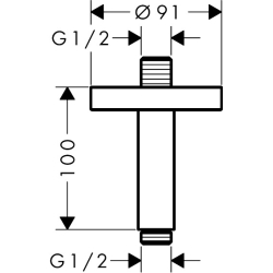 Przyłącze sufitowe 100 mm Złoty Optyczny Polerowany ShowerSolutions AXOR 26432990