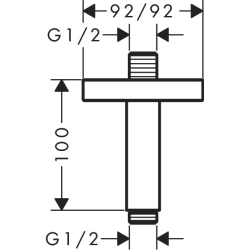 Przyłącze sufitowe 100 mm, softsquare Nikiel Szczotkowany ShowerSolutions AXOR 26965820