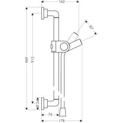 Drążek prysznicowy 0,90 m z wężem 1,60 m Brąz Szczotkowany Citterio AXOR 27831140