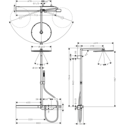 Komplet prysznicowy 350 1jet z termostatem 800 Złoty Optyczny Szczotkowany ShowerSolutions AXOR 27984250