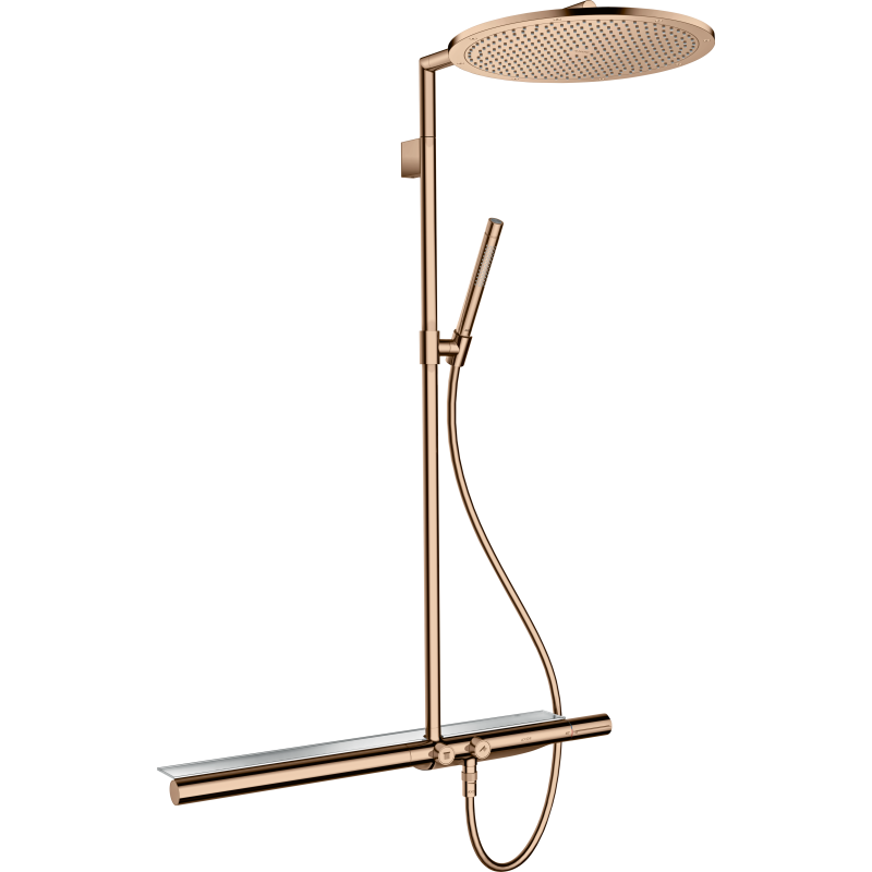 Komplet prysznicowy 350 1jet z termostatem 800 Czerwony Złoty Polerowany ShowerSolutions AXOR 27984300