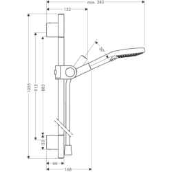 Zestaw prysznicowy 0,90 m z główką prysznicową 120 3jet Brąz Szczotkowany Uno AXOR 27987140