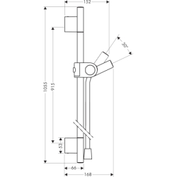 Drążek prysznicowy 0,90 m z wężem 1,60 m Złoty Optyczny Polerowany Uno AXOR 27989990