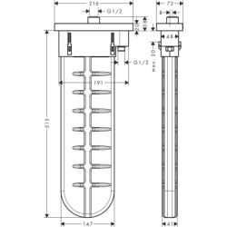 Element zewnętrzny, softsquare Nikiel Szczotkowany sBox AXOR 28017820