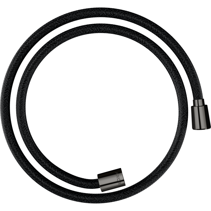 Wąż prysznicowy 1,25 m z nakrętką cylindryczną i stożkową, tekstylny Czarny Chrom Polerowany ShowerSolutions AXOR 28227330