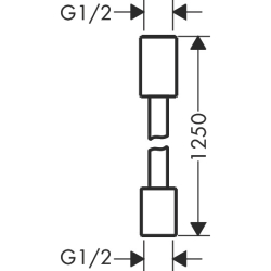 Wąż prysznicowy 1,25 m z nakrętkami cylindrycznymi, tekstylny Stal Szlachetna Optyczna ShowerSolutions AXOR 28228800