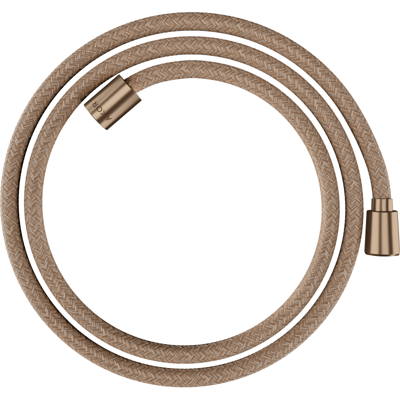 Wąż prysznicowy 1,60 m z nakrętką cylindryczną i stożkową, tekstylny Czerwony Złoty Szczotkowany ShowerSolutions AXOR 28259310