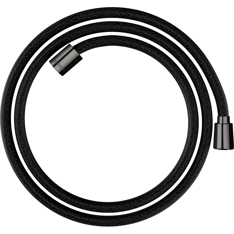 Wąż prysznicowy 1,60 m z nakrętką cylindryczną i stożkową, tekstylny Czarny Chrom Polerowany ShowerSolutions AXOR 28259330