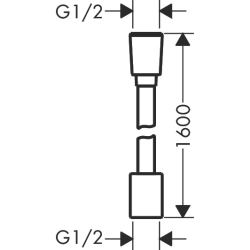 Wąż prysznicowy 1,60 m z nakrętką cylindryczną i stożkową, tekstylny Czarny Chrom Szczotkowany ShowerSolutions AXOR 28259340