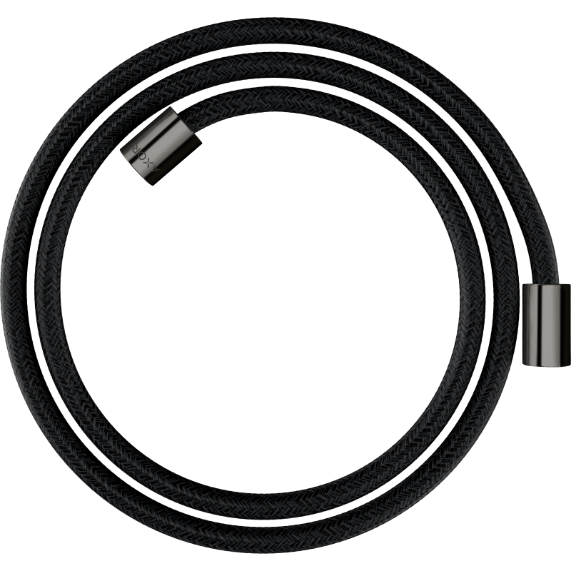 Wąż prysznicowy 1,60 m z nakrętkami cylindrycznymi, tekstylny Czarny Chrom Polerowany ShowerSolutions AXOR 28261330