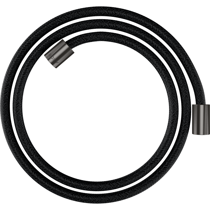 Wąż prysznicowy 1,60 m z nakrętkami cylindrycznymi, tekstylny Czarny Chrom Szczotkowany ShowerSolutions AXOR 28261340