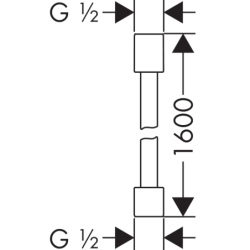 Wąż prysznicowy 1,60 m z nakrętkami cylindrycznymi Chrom Polerowany Starck AXOR 28286020
