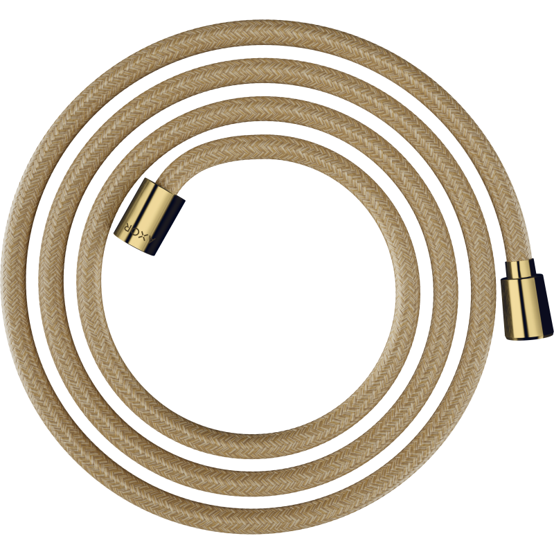 Wąż prysznicowy 2 m z nakrętką cylindryczną i stożkową, tekstylny Złoty Optyczny Polerowany ShowerSolutions AXOR 28290990