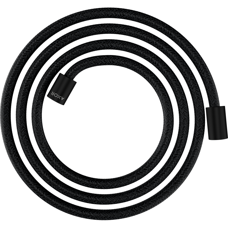 Wąż prysznicowy 2 m z nakrętkami cylindrycznymi, tekstylny Czarny Matowy ShowerSolutions AXOR 28291670