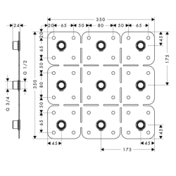 Szablon montażowy ShowerSolutions AXOR 28470180