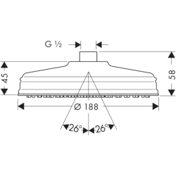 Głowica prysznicowa Classic 180 1jet Czerwony Złoty Szczotkowany Montreux AXOR 28487310
