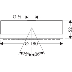 Głowica prysznicowa 180 1jet Czerwony Złoty Polerowany Citterio AXOR 28489300